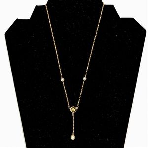 Magnificent Italian Antique 14K Flower Cameo and Pearl Necklace 17"